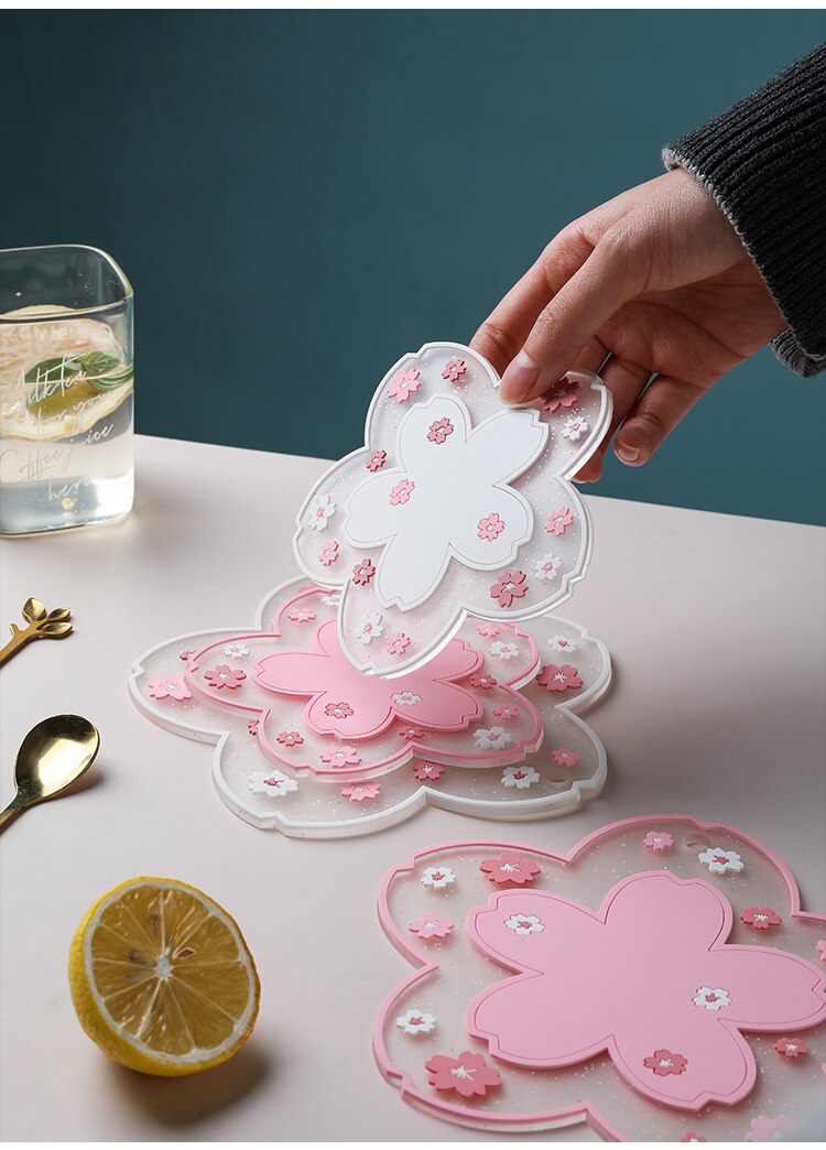1pc Kawaii Japan Style Sakura Coffee Cup Coaster