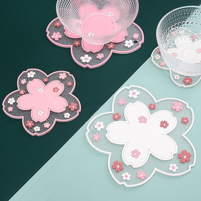 1pc Kawaii Japan Style Sakura Coffee Cup Coaster