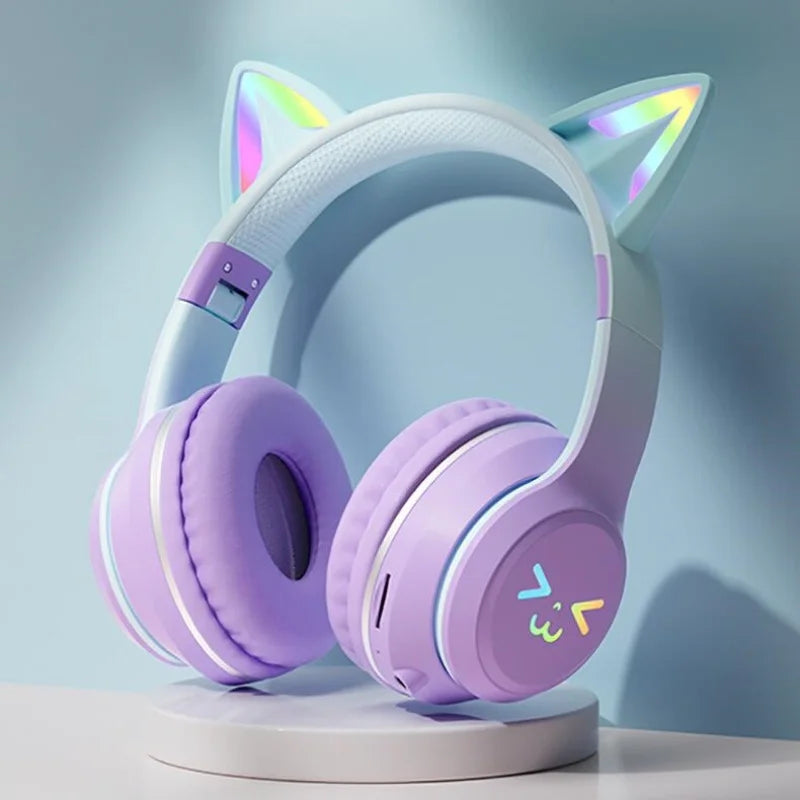 Cat Wireless RGB Light Up Headset with Microphone in Various Colours