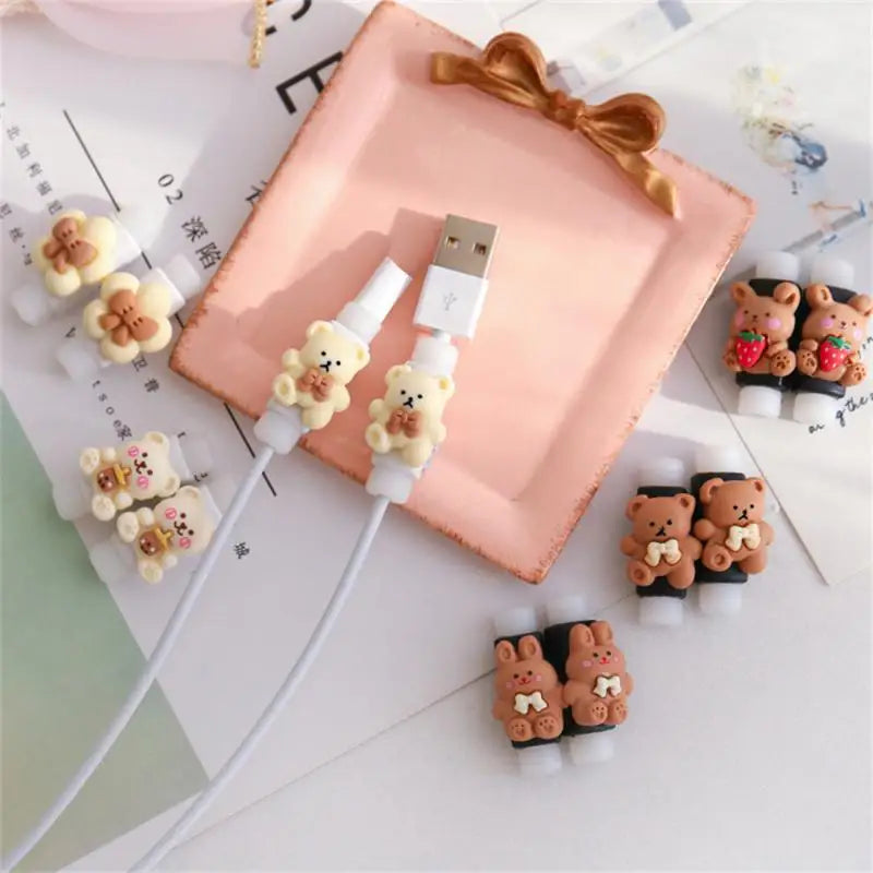 Cute Animal Neutral Brown Cable Protector for USB, Earphone, Charger