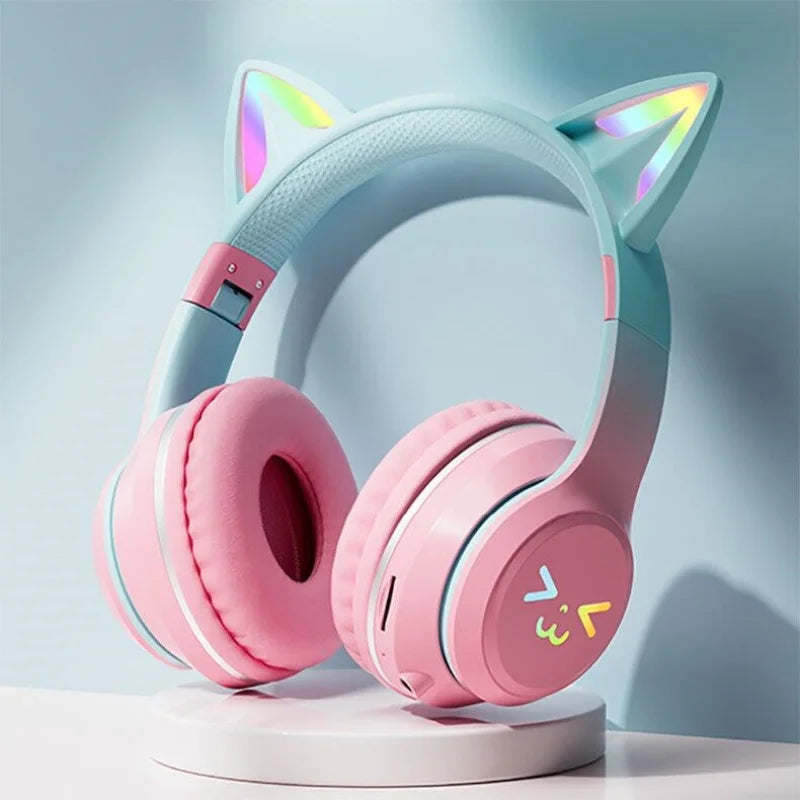 Cat Wireless RGB Light Up Headset with Microphone in Various Colours