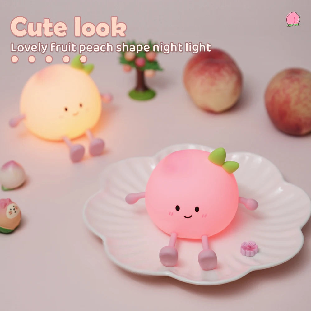 Cute Peach Rechargeable LED Lamp