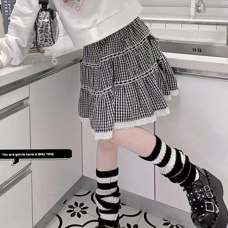 Goth Lolita Kawaii Striped Knit Leg Warmers
