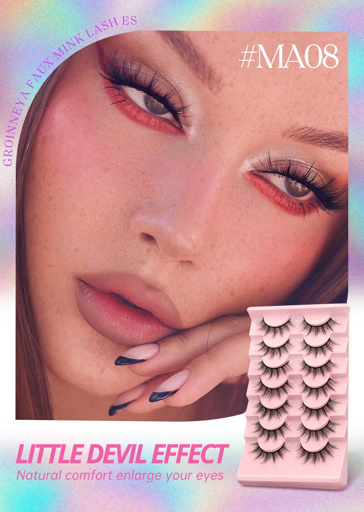 7 Pairs False Eyelashes - Natural Fluffy & Soft, Various Styles