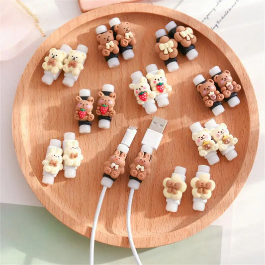 Cute Animal Neutral Brown Cable Protector for USB, Earphone, Charger