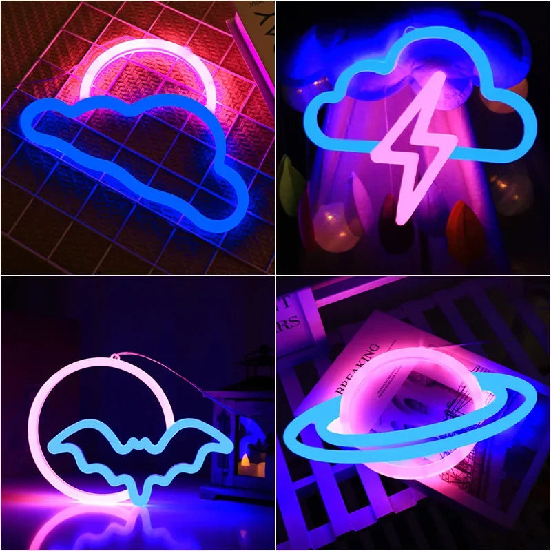 LED Bright Neon Light Night Room Wall Art l