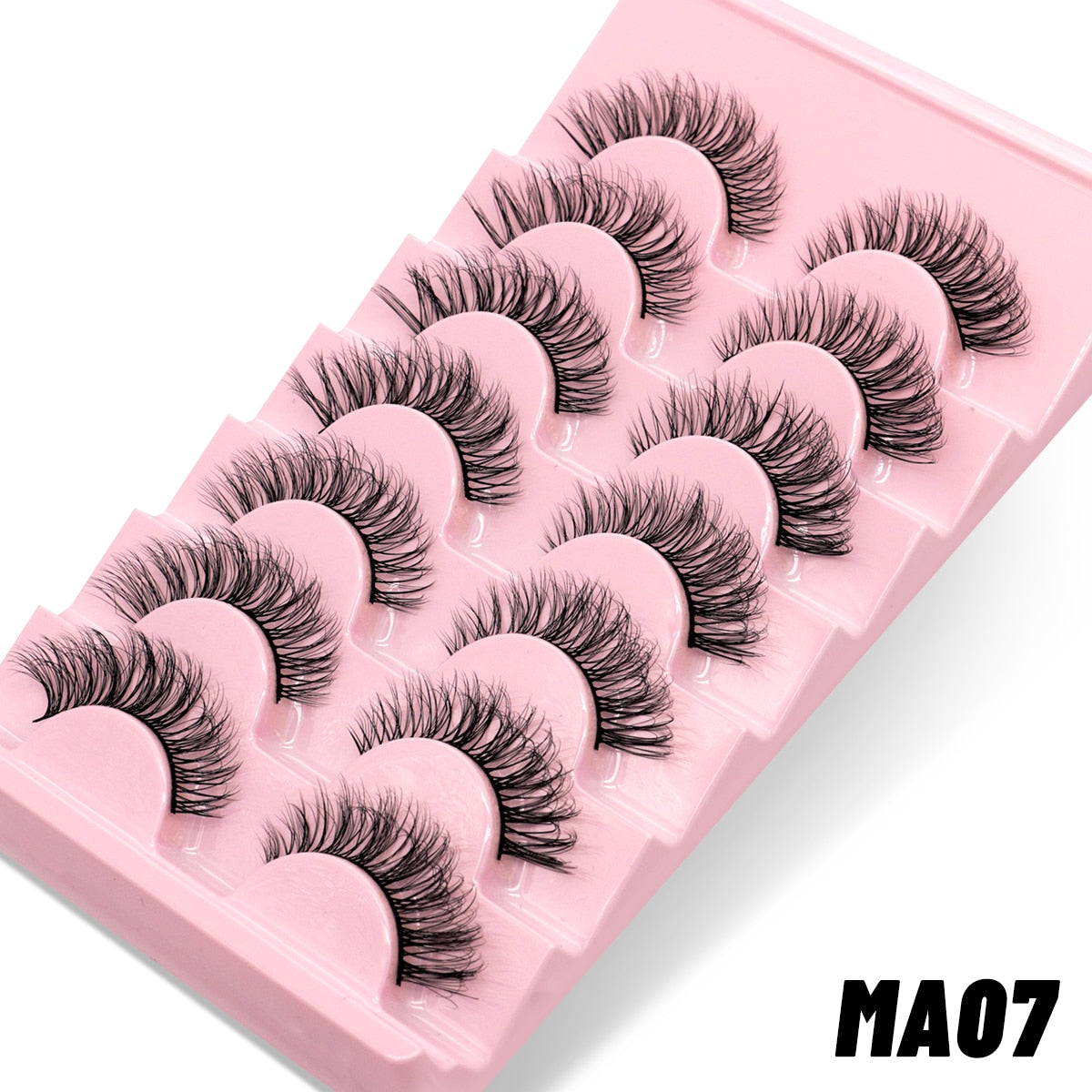 7 Pairs False Eyelashes - Natural Fluffy & Soft, Various Styles