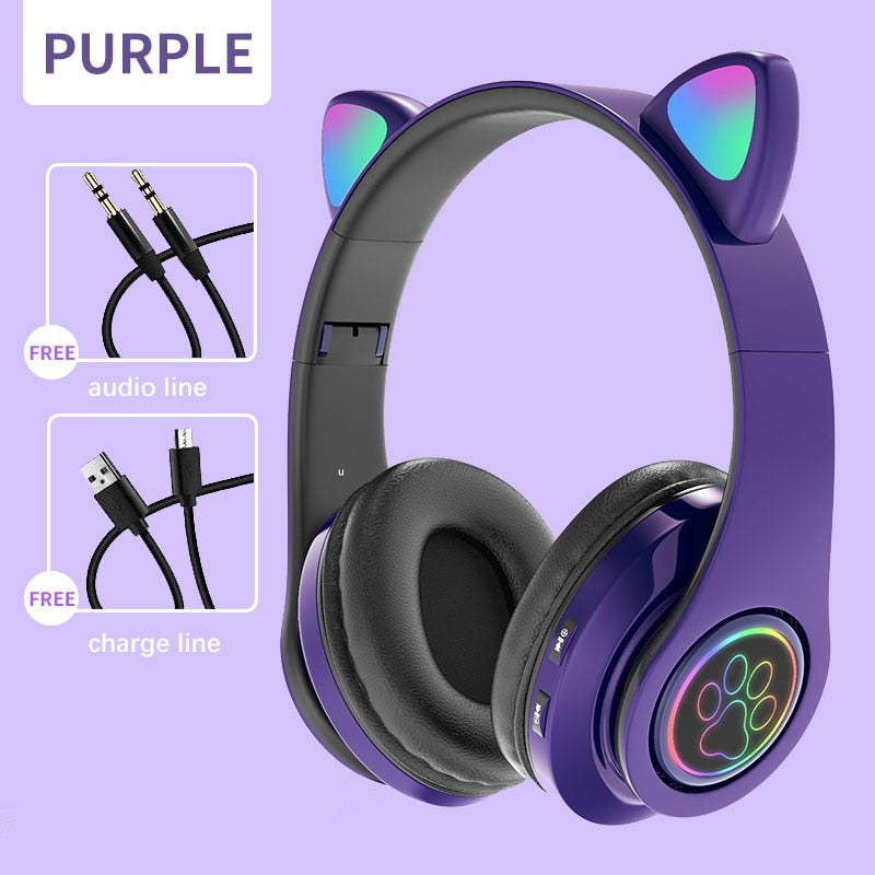 Kitty Wireless Bluetooth Gaming Music Headset Headphones Multiple Colors