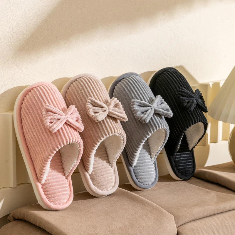Cosy Bow Soft Slippers