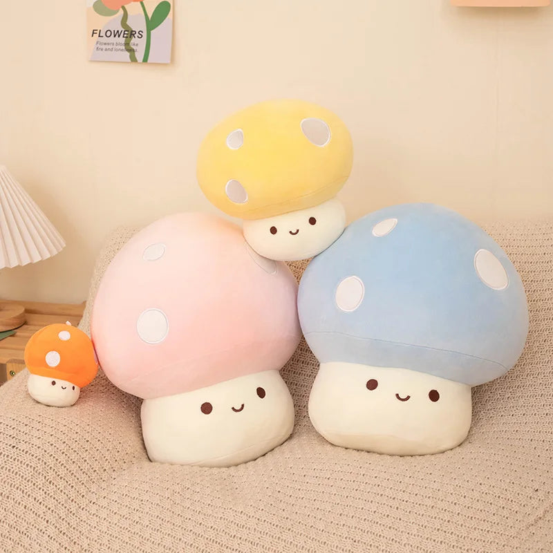 Colorful Cozy Pastel Mushroom Plushie Toy