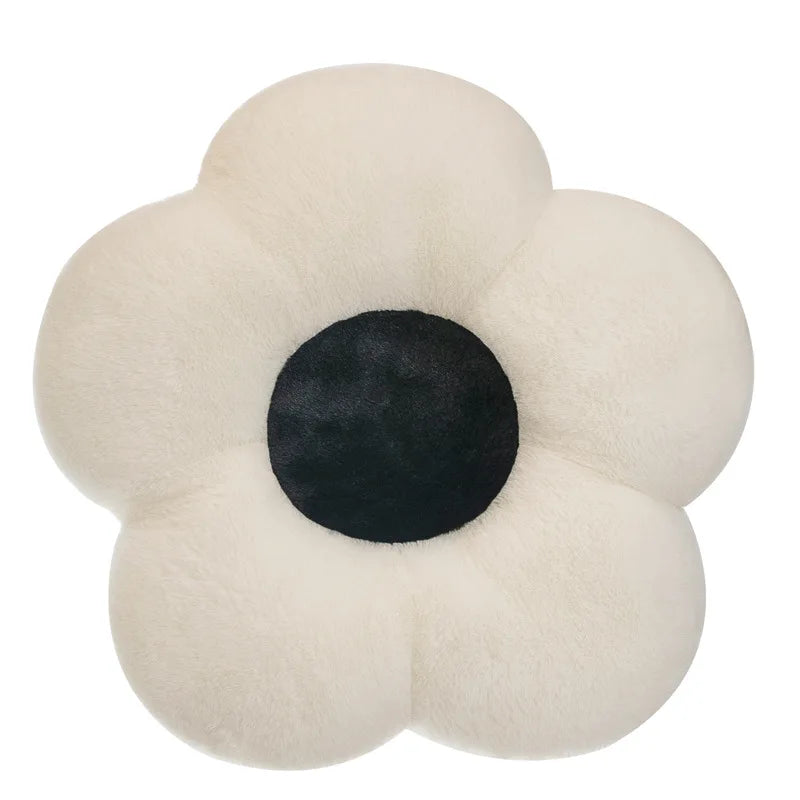 Monochrome Cozy Flower Black & White Home Bedroom Cushion 35cm