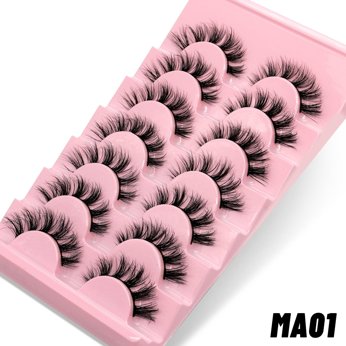 7 Pairs False Eyelashes - Natural Fluffy & Soft, Various Styles