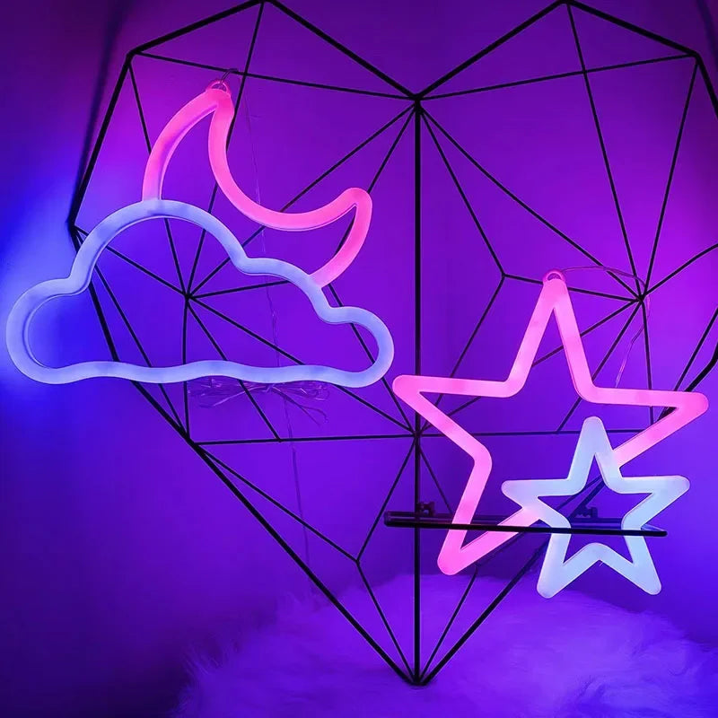 LED Bright Neon Light Night Room Wall Art l