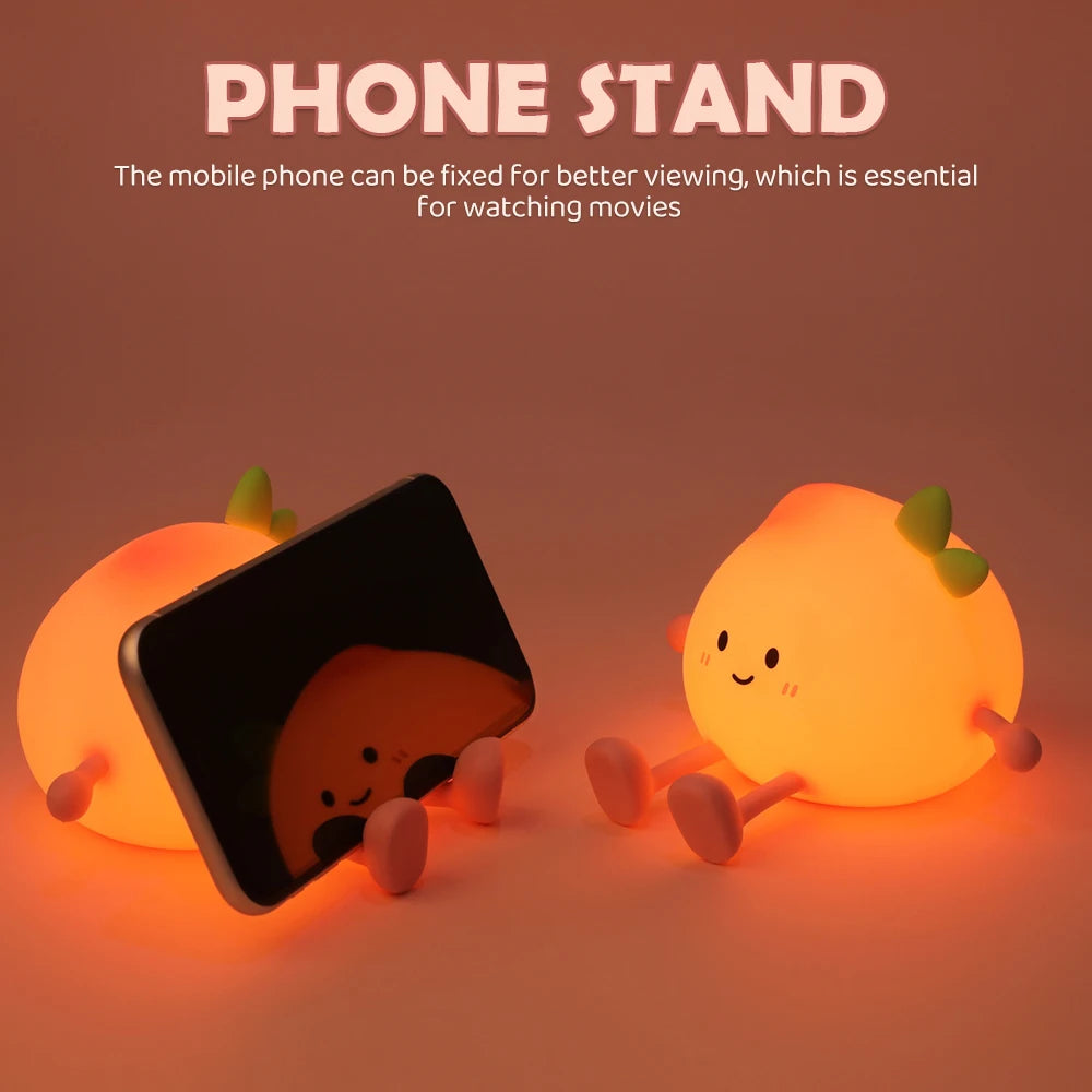 Cute Peach Rechargeable LED Lamp