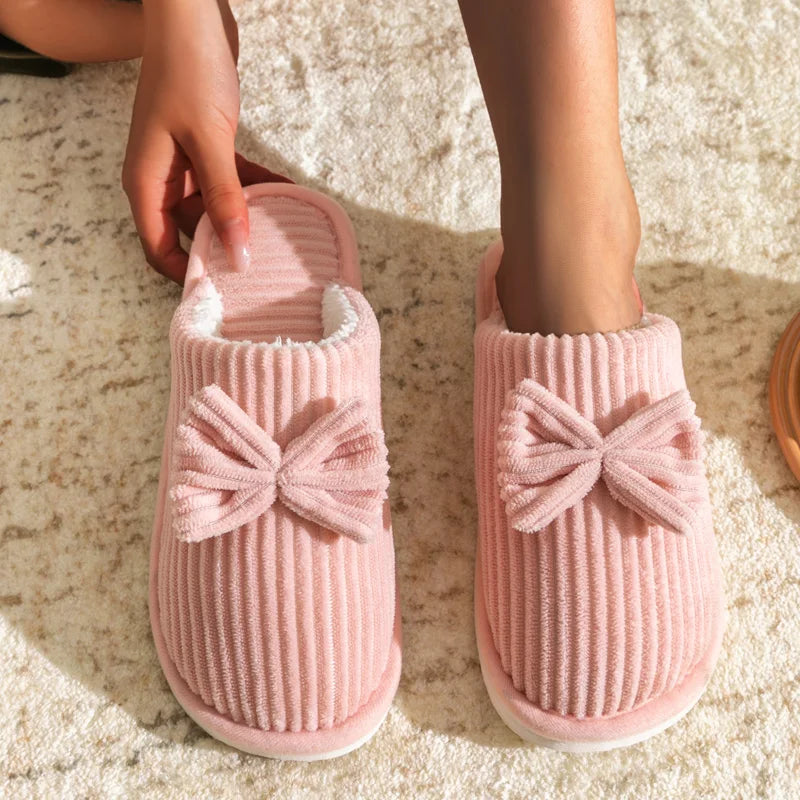 Cosy Bow Soft Slippers