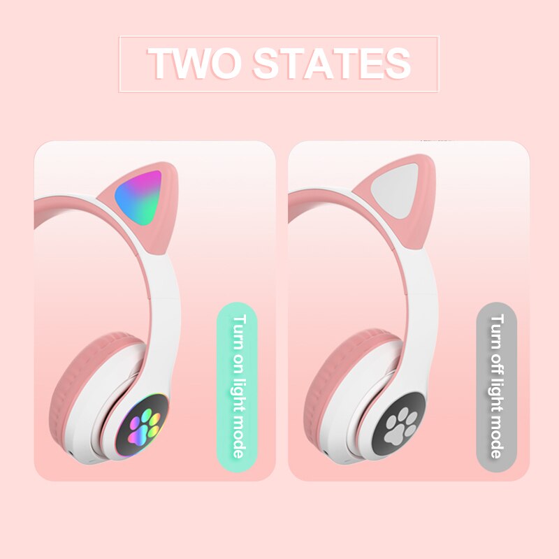 Kitty Wireless Bluetooth Gaming Music Headset Headphones Multiple Colors