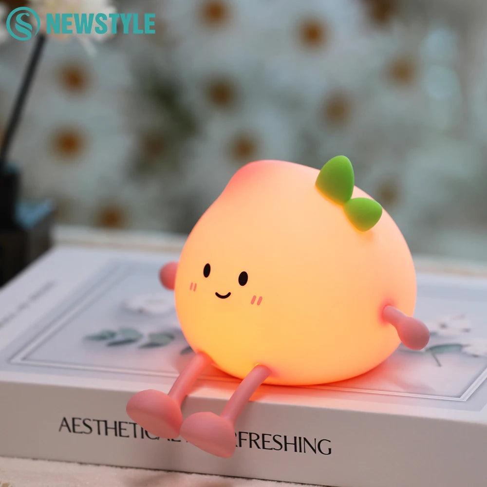 Cute Peach Rechargeable LED Lamp