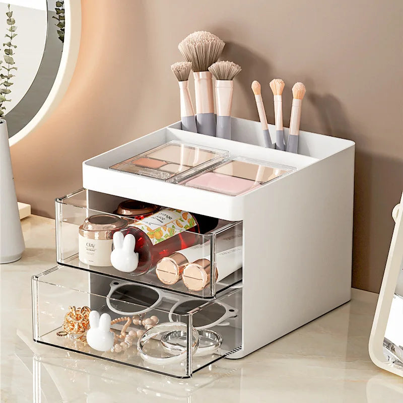 Cute Rabbit Kawaii Desktop Storage Drawer Organizer For Gaming, Makeup or Work Desk