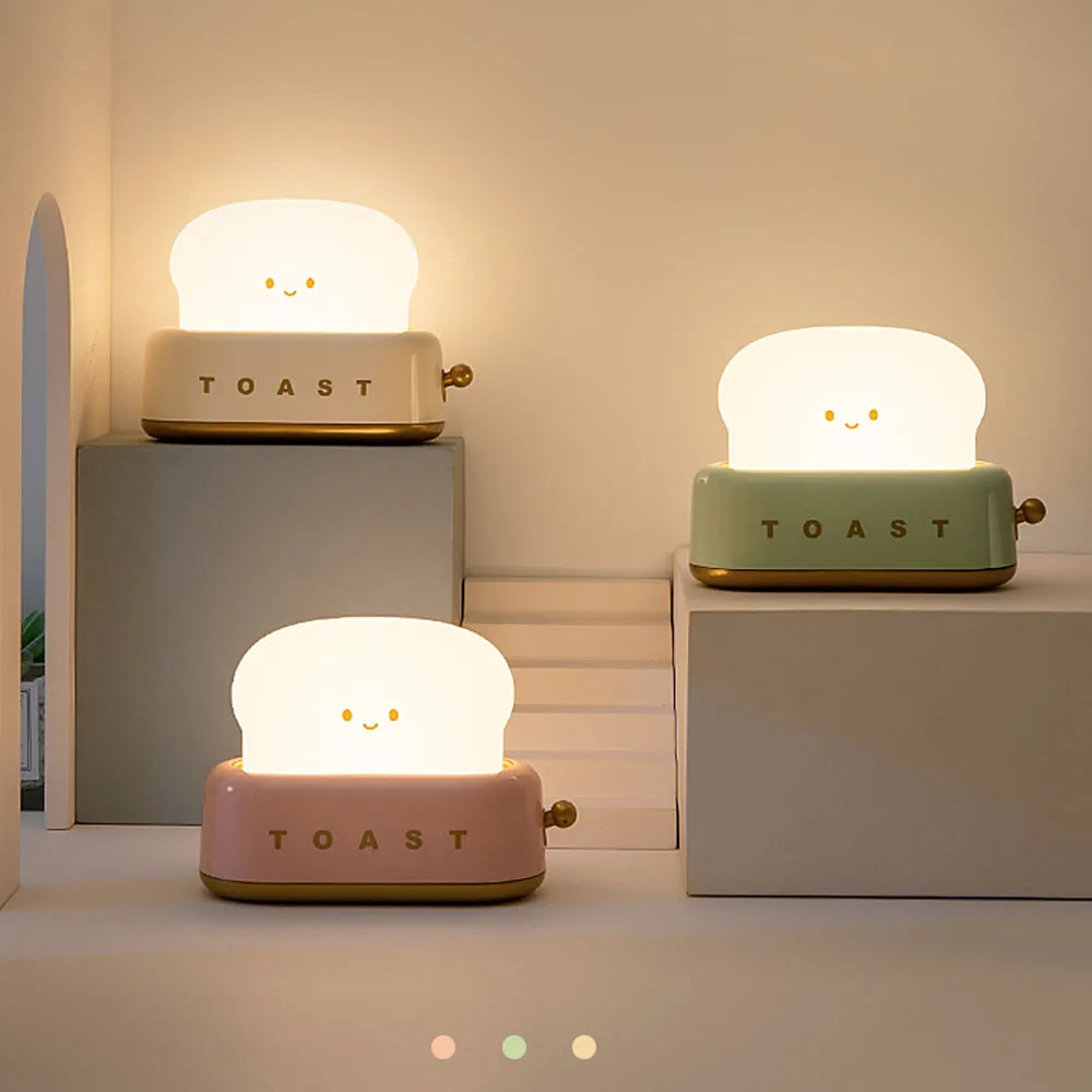 Adorable Toast Kawaii Cartoon LED Night Light Lamp