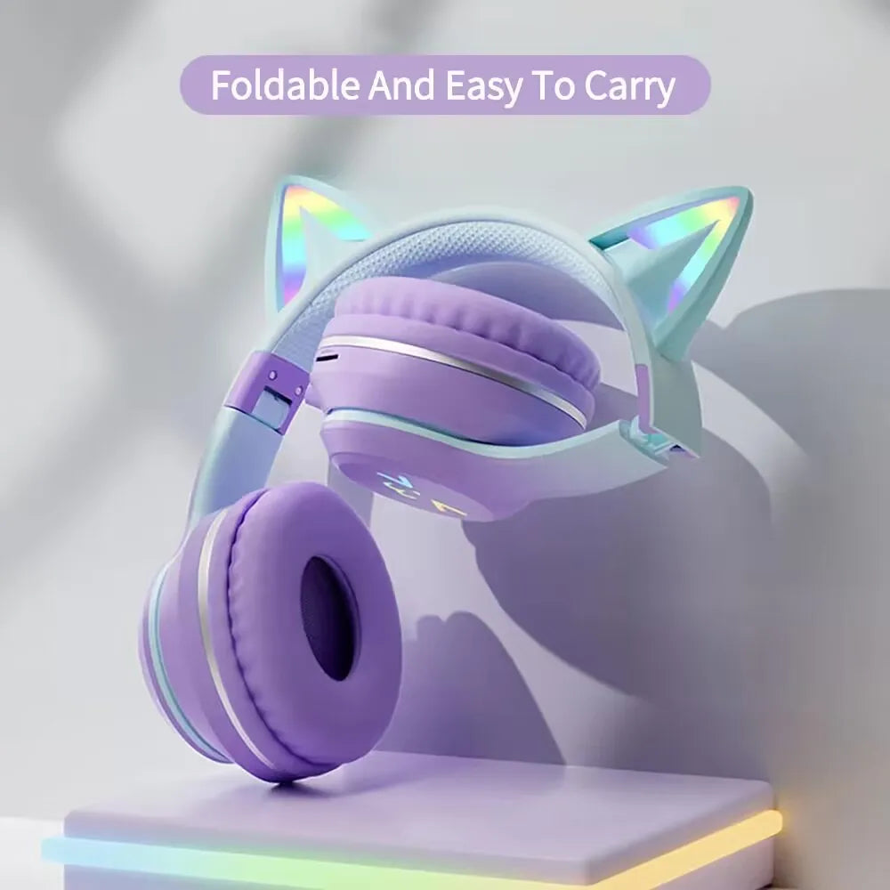 Cat Wireless RGB Light Up Headset with Microphone in Various Colours