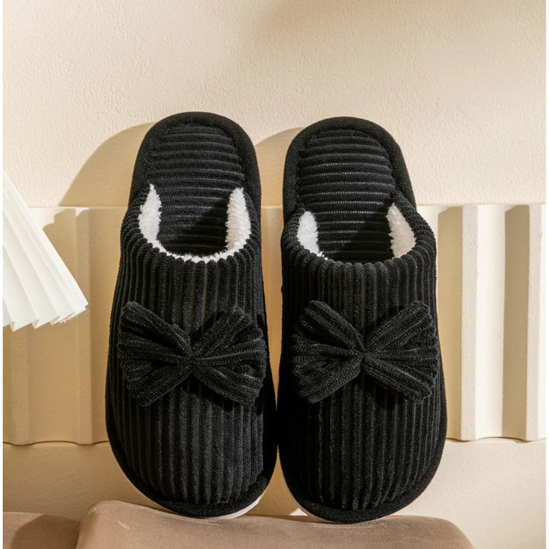 Cosy Bow Soft Slippers