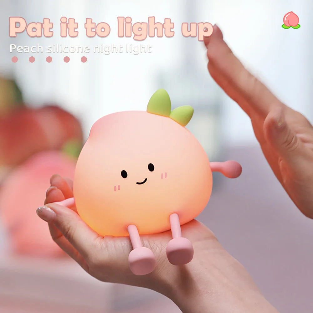 Cute Peach Rechargeable LED Lamp