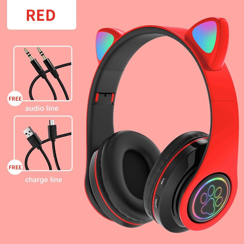 Kitty Wireless Bluetooth Gaming Music Headset Headphones Multiple Colors