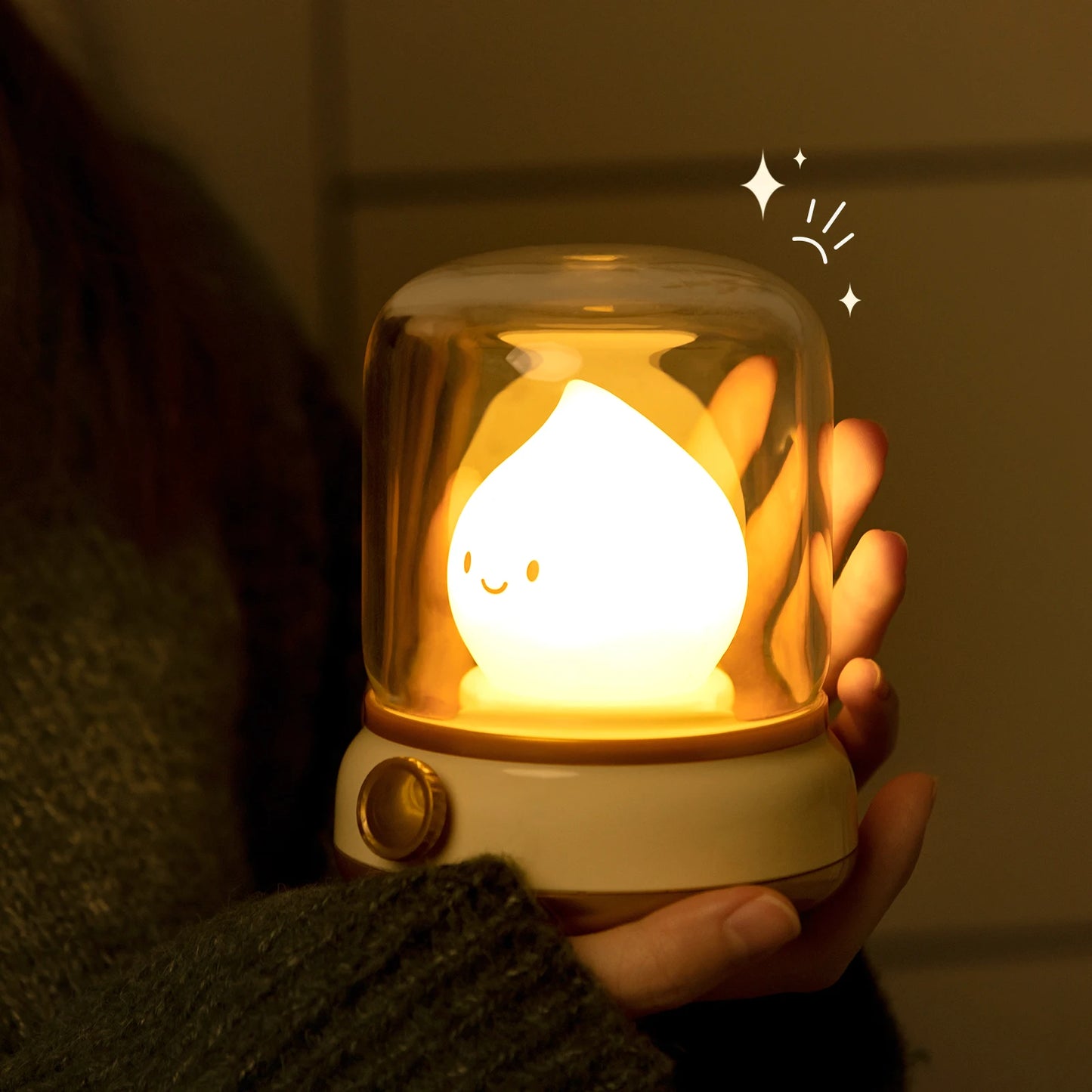 Ghost Flame Mini Desktop LED Cute Night Lamp - USB Chargeable