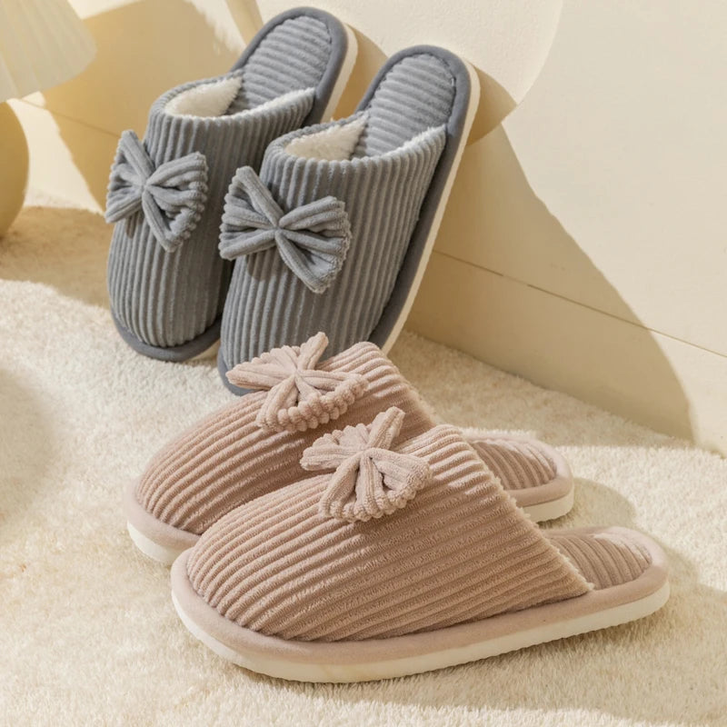 Cosy Bow Soft Slippers