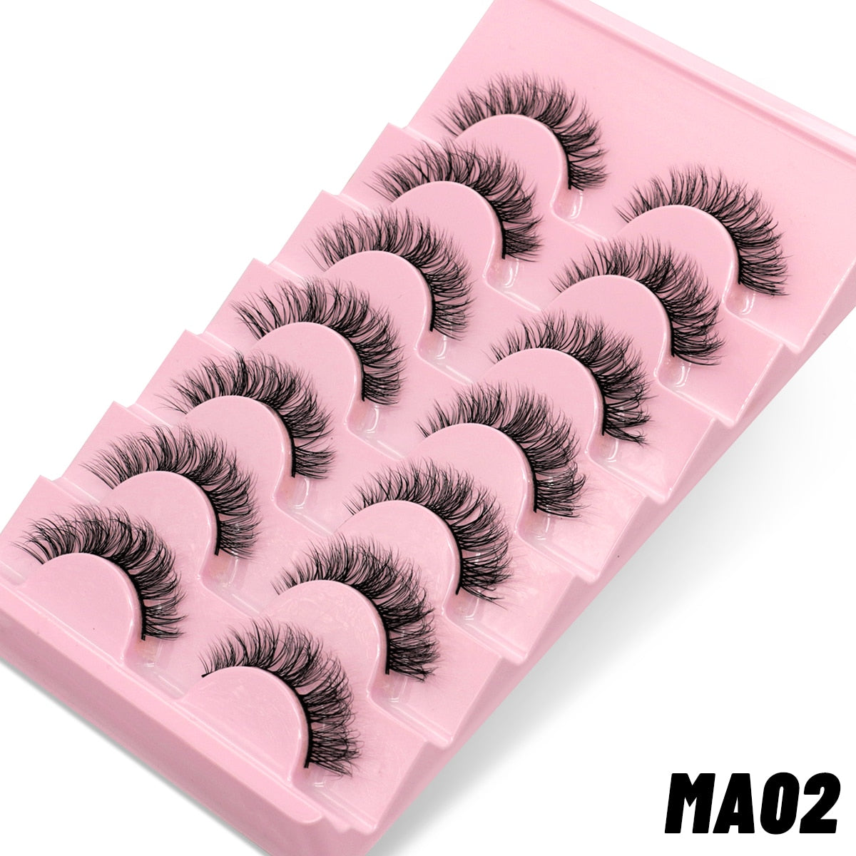 7 Pairs False Eyelashes - Natural Fluffy & Soft, Various Styles