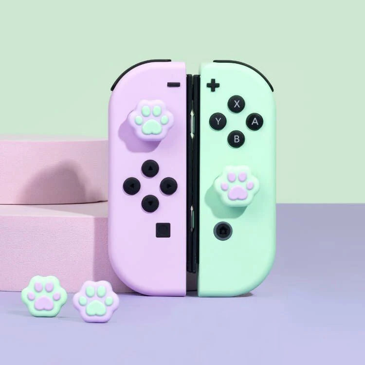 Paw Pattern Thumb Grip Cap Silicone Cover for Controller - Nintendo Switch Oled JoyCon NS Lite