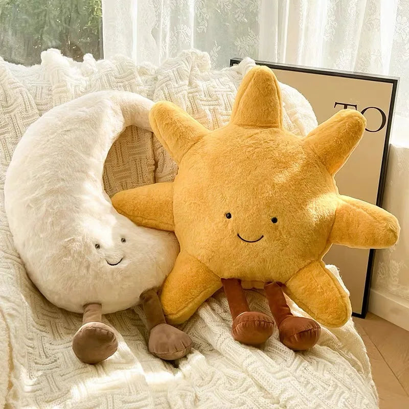 Moon or Sun Stuffed Plushie Cushion Bedroom Decor Sofa Throw Pillow