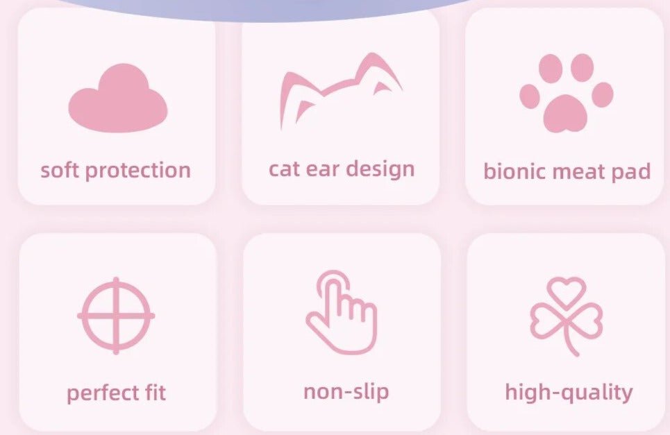 Cute Kawaii Pink Cat PS5 Silicone Controller Shell Cover Case with Thumb Grips