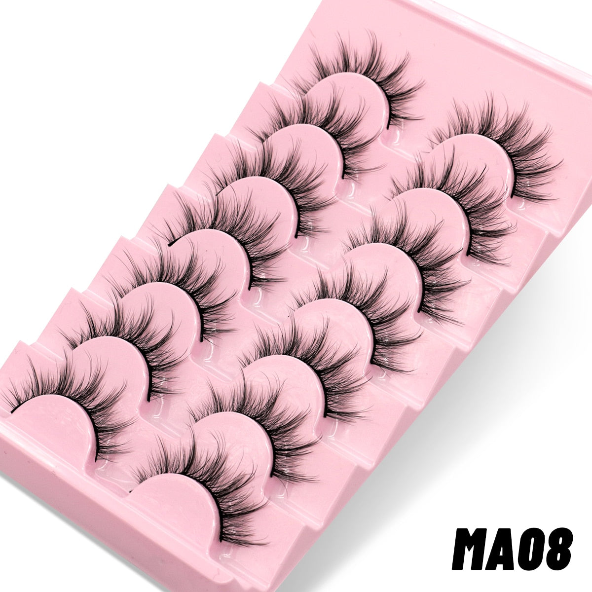 7 Pairs False Eyelashes - Natural Fluffy & Soft, Various Styles