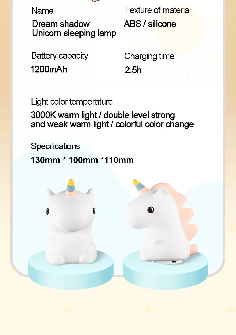 Unicorn Cute Kawaii LED Night Light Lamp Bedroom Decor