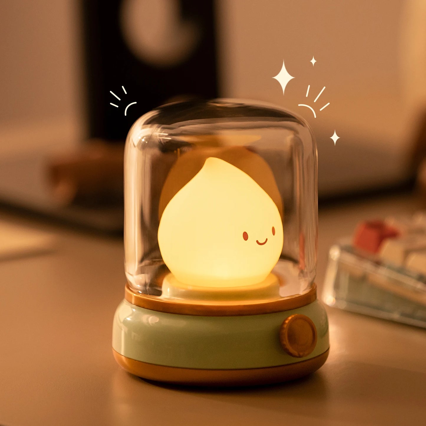 Ghost Flame Mini Desktop LED Cute Night Lamp - USB Chargeable