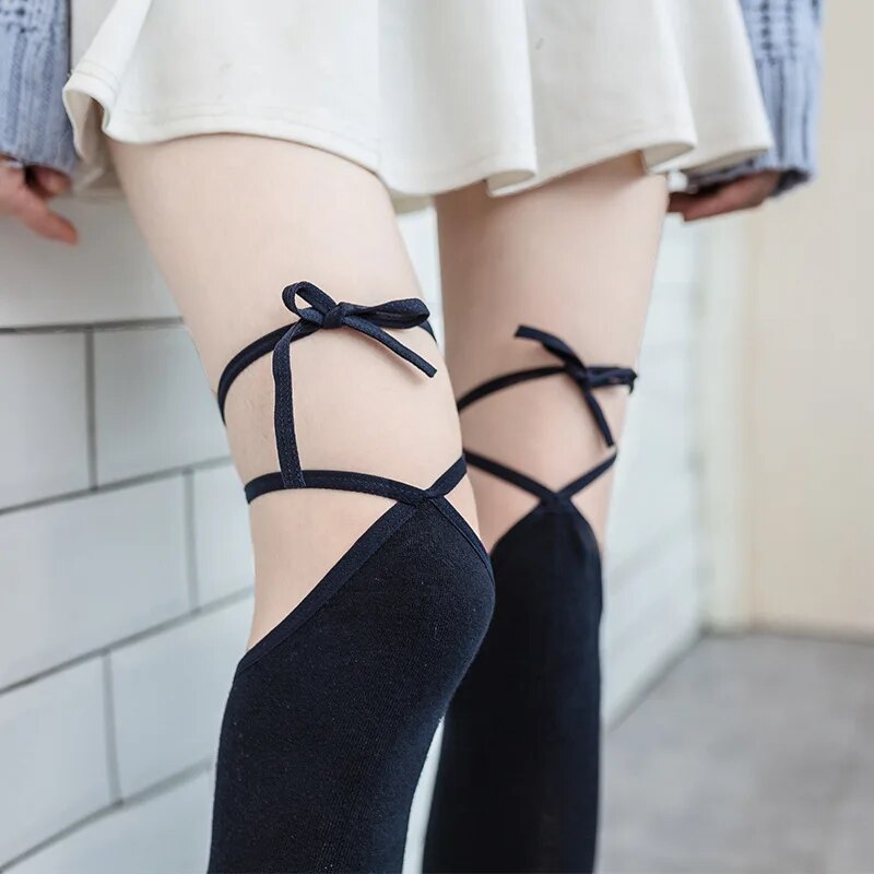 Lolita Kawaii Cross-tie Over-knee Socks
