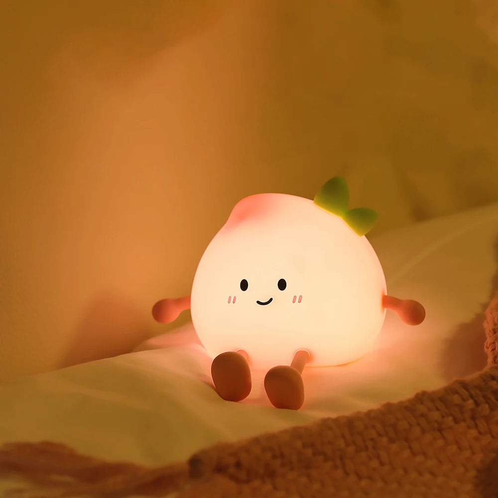 Cute Peach Rechargeable LED Lamp