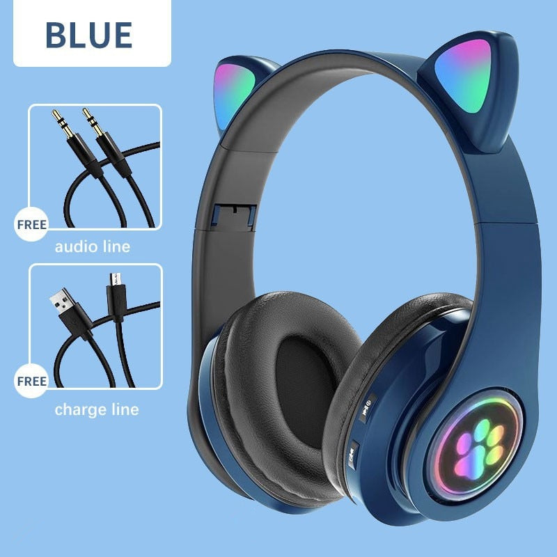 Kitty Wireless Bluetooth Gaming Music Headset Headphones Multiple Colors