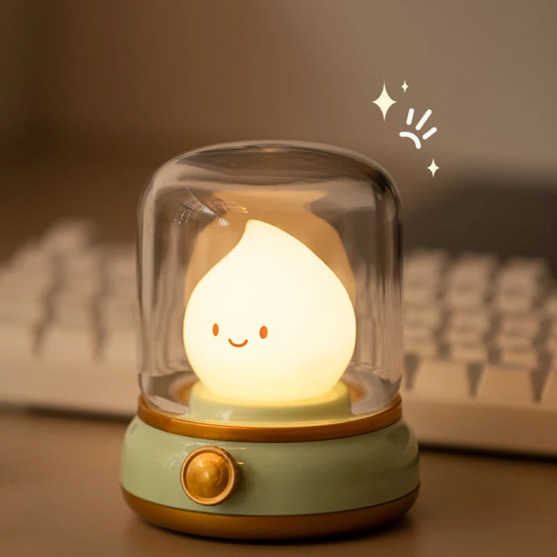Ghost Flame Mini Desktop LED Cute Night Lamp - USB Chargeable