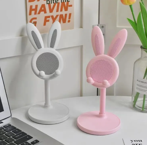 Bunny Ears Mobile Phone Holder Stand Phone iPad, Tablet (Pink or White)