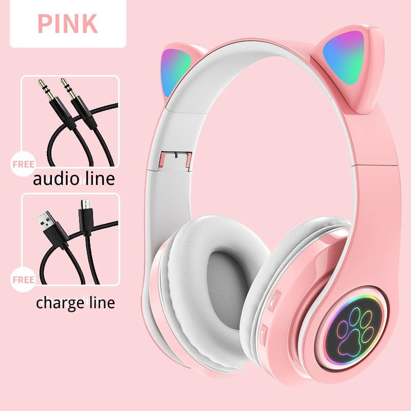 Kitty Wireless Bluetooth Gaming Music Headset Headphones Multiple Colors