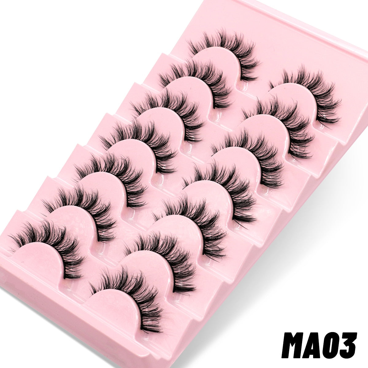 7 Pairs False Eyelashes - Natural Fluffy & Soft, Various Styles