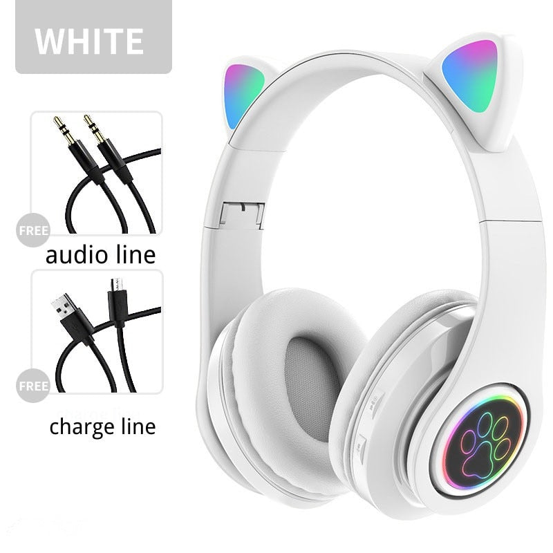 Kitty Wireless Bluetooth Gaming Music Headset Headphones Multiple Colors