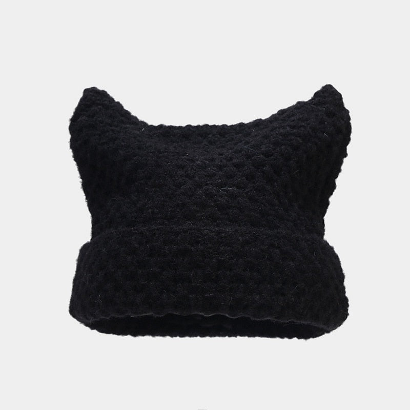 Streetwear Harajuku Beanie Little Devil Striped Cozy Knitted Hat