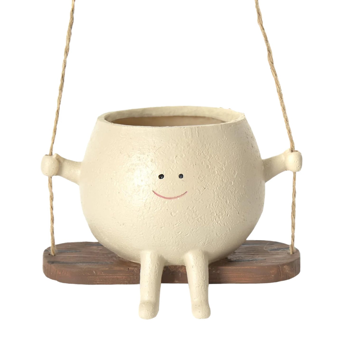 Plant Pot on Swing Cute Smiling Face Hanging Planter