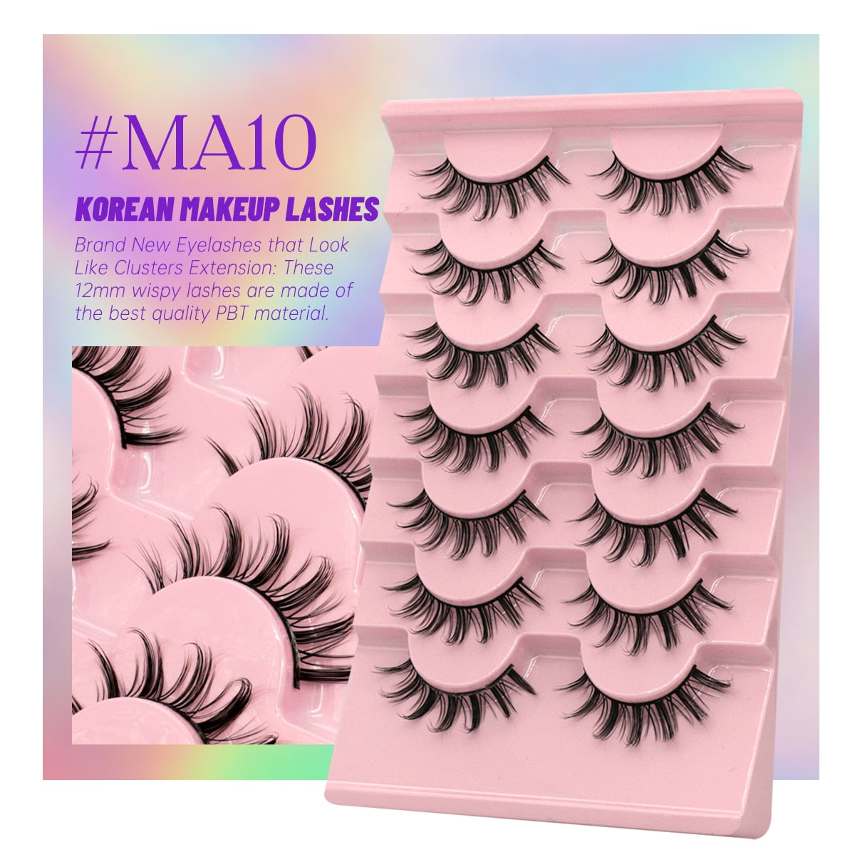 7 Pairs False Eyelashes - Natural Fluffy & Soft, Various Styles