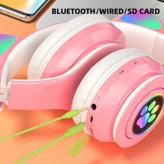 Kitty Wireless Bluetooth Gaming Music Headset Headphones Multiple Colors