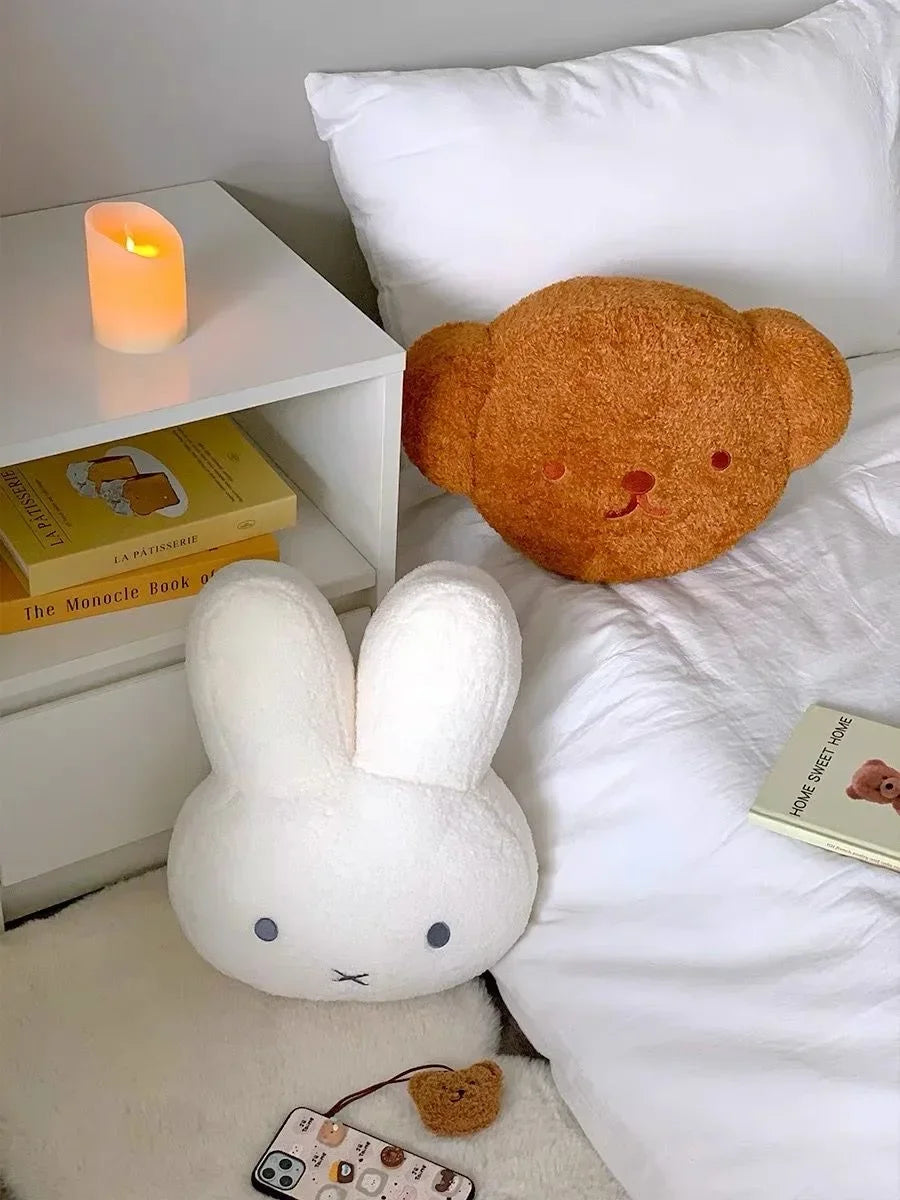 Cozy Kawaii Plush Cute White Rabbit Pillow