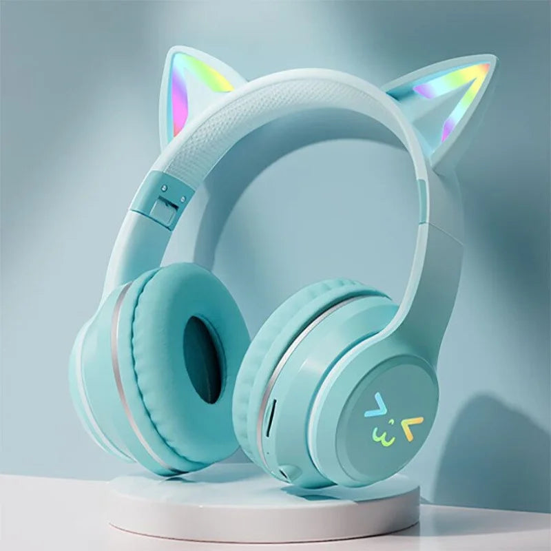 Cat Wireless RGB Light Up Headset with Microphone in Various Colours
